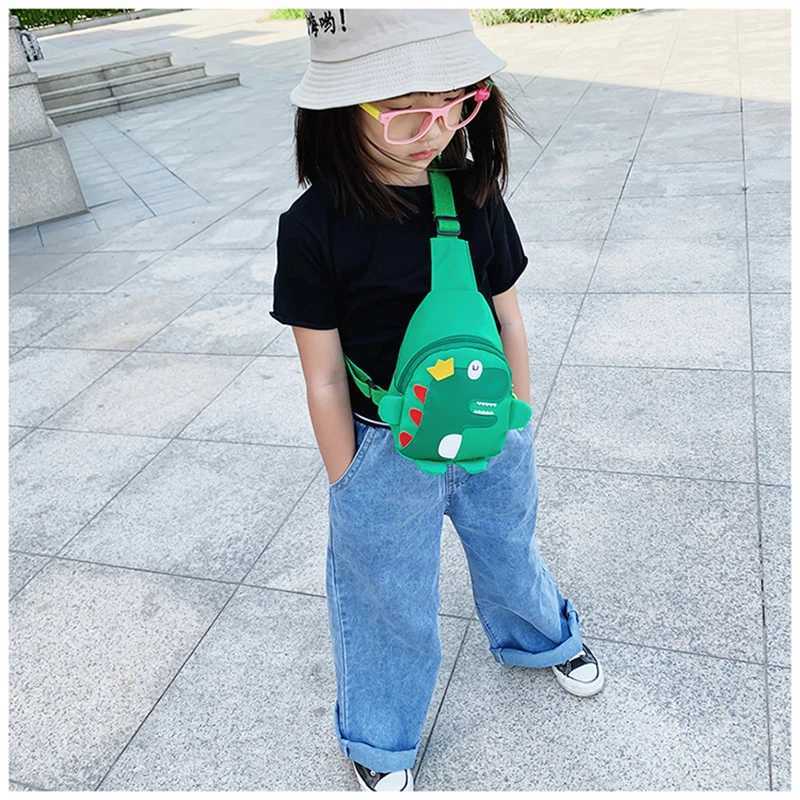 Childrens Messenger Bag Fashion Cartoon Dinosaur Pattern Mini Chest Bag Baby Boy Gills Cute Outdoor Coin Wallet Childrens Gift W240813