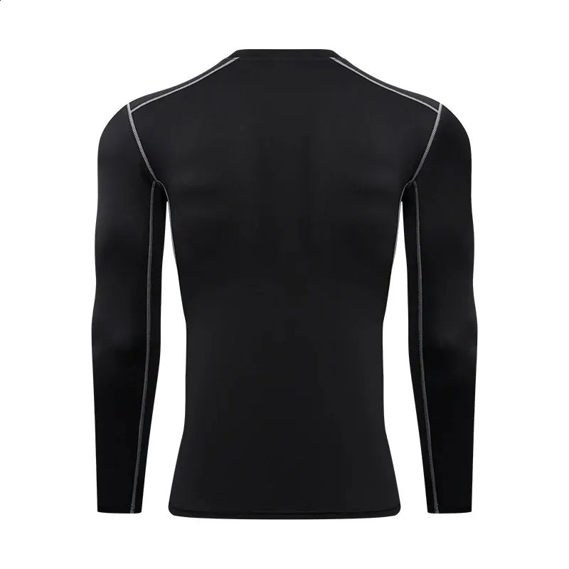 2024 Mens Long Sleeved Sports T-Shirt With High Elasticity And Quick Drying Solid Color Long Sleeves 240814