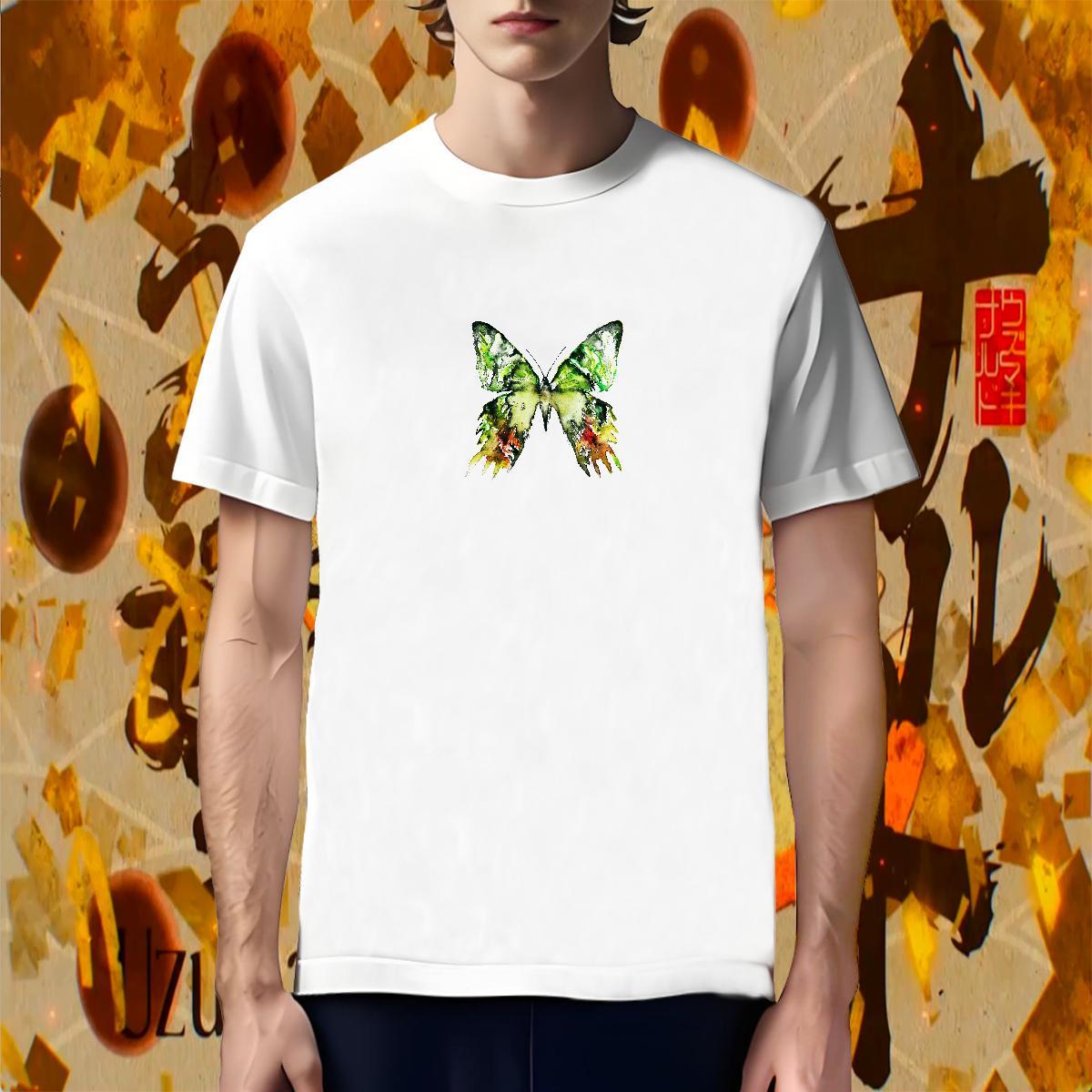 TOP Quality Mens T Shirts Butterfly Breathable Crew Neck Anime Printing Street Plus Size Custom 230g Cotton Tshirt for Man Woman Classic Casual Tees