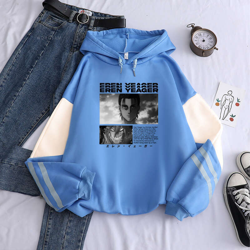 Anime Haruku Attack On Titan Yeager Eren Graphic Men Women Hoodies Shingeki No Kyojin Plus Size Sweatshirt Winter Pullover