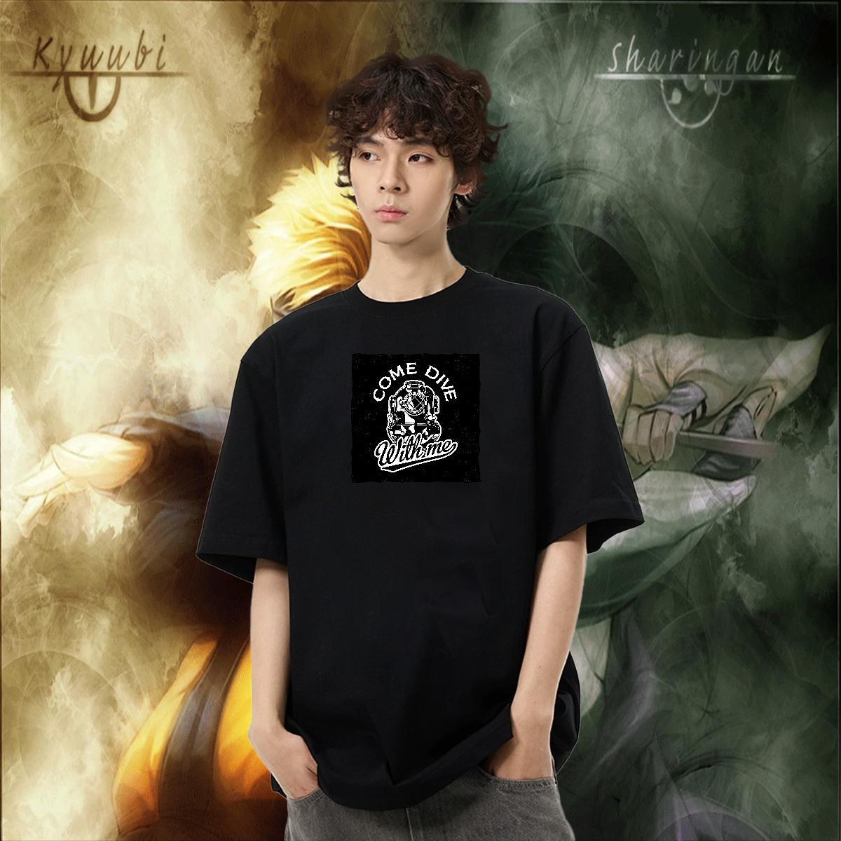 Unisex Men Clothes T-Shirt Outdoor 100% Cotton 230g DIY Printed O Neck Short Sleeves camera T-Shirts Fashion Casual Tees