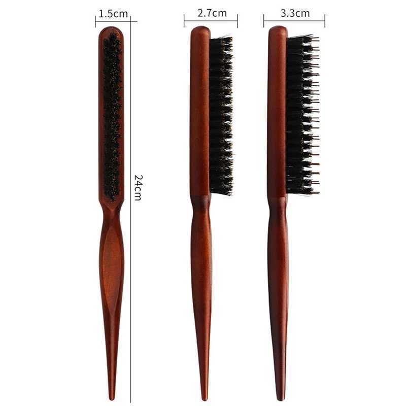 Professional salon teasing hair brush extension hair styling tool DIY brush wooden brush fine line comb hair brush W240813