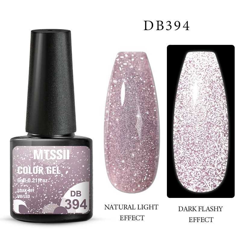 Mtssii Reflective Glitter Gel Nail Polish Sparkling Sequins Semi Permant Soak Off UV LED Color Varnishes Nail Art DecorationM240814