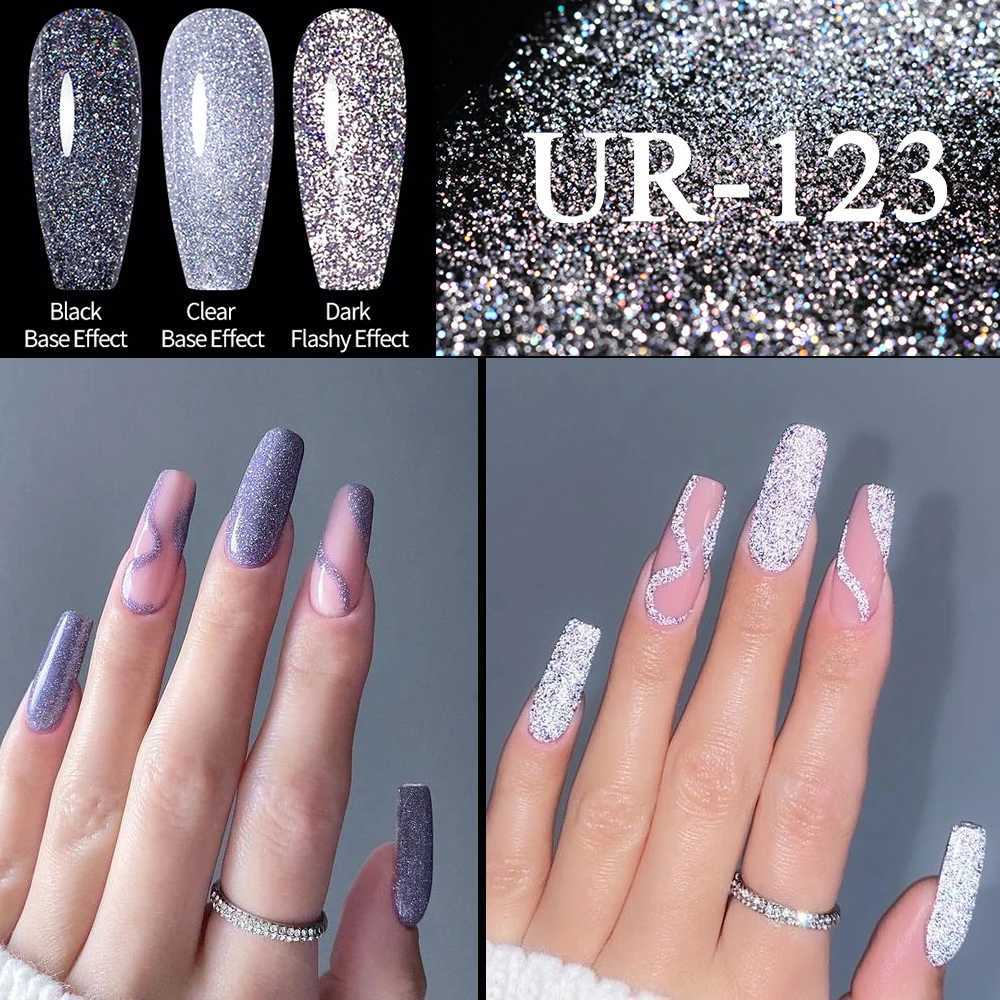 UR SUGAR 7.5ML Sparkling Reflective Glitter Gel Nail Polish Champagne Gold Sliver Manicure Semi Permanent UV Varnish Nail ArtM240814
