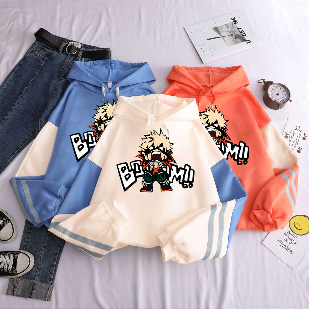 My Anime Hero Academia Kawaii Bakugo Katsuki Manga Hoodies Men Plus Size Patchwork Clothes Fleece Warm Winter Hooded Sweatshirt