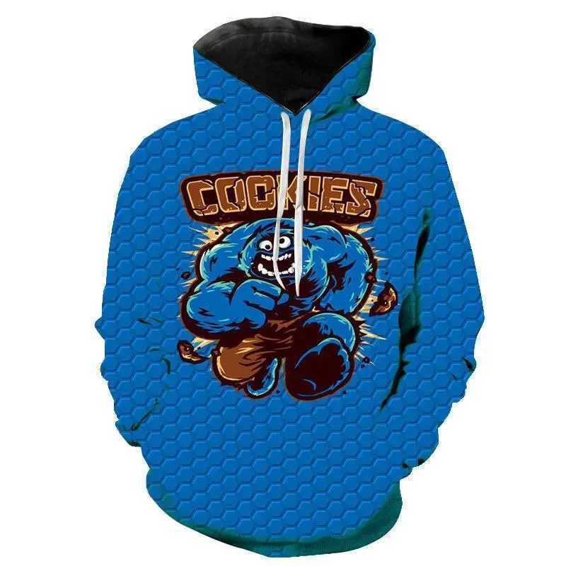 Sweatshirts Cookie Monster 3D Printed Men Women Fashion Sweatshirt Hoodie Cartoon Anime Harajuku Hip Hop Pullover Kids Boy GY240814