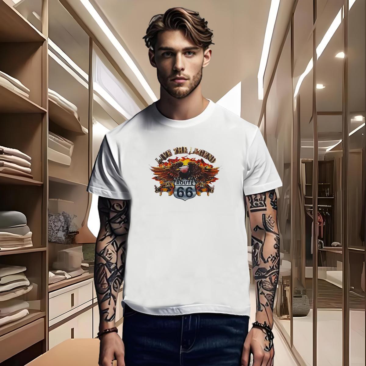 T Shirt For Man 100% Cotton 230g eagle Casual O-Neck Short Sleeve Custom Anime Couples T Shirts 2024 New High Quality Tops