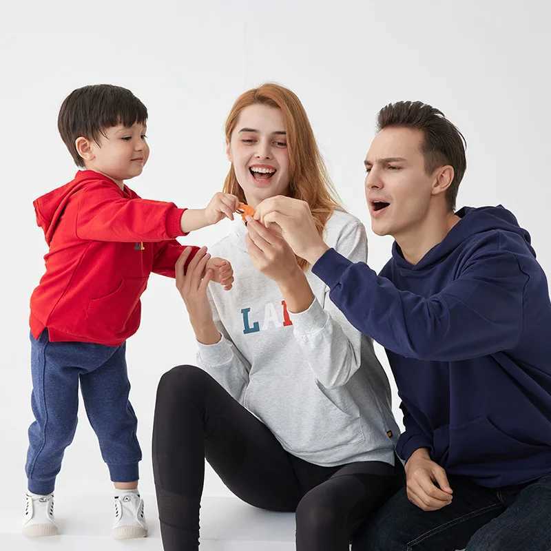 Family Hoodies Casual Family Pullover Outfits Autumn Clothes Father Mother Children Matching Clothing Long Sleeve Hooded TopsY240814
