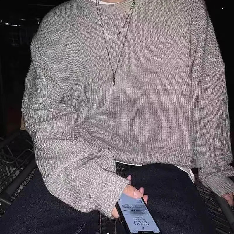 Korean fashion sweater mens autumn solid color wool sweater ultra-thin slim fit mens street clothing knitted sweater mens zipper 240814