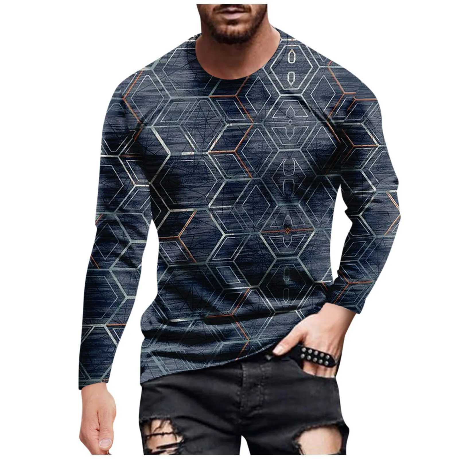 Vintage MenS T-Shirt Men Letter Graphic T Shirts Cotton 3d Print Long Sleeve Tees Henley Shirt Oversized Man Clothing TopsM240814