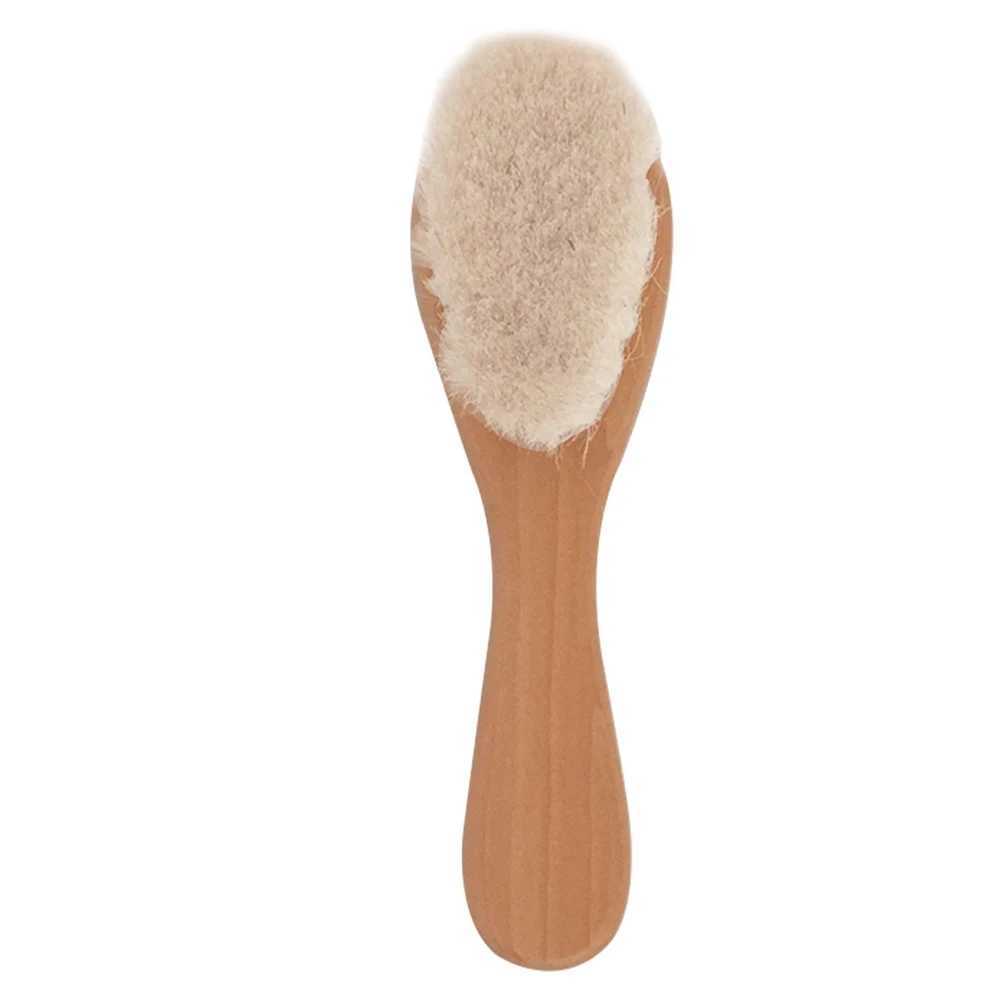 2-piece wool baby brush hair comb set for newborn care pure natural baby brush baby wood brush daily use baby hair massager W240813
