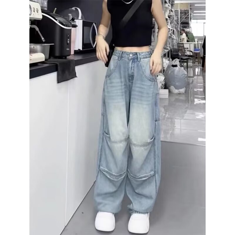 58 Women's straight loose spring autumn/winter 2024 new high waisted slim figure wide leg floor length pants
