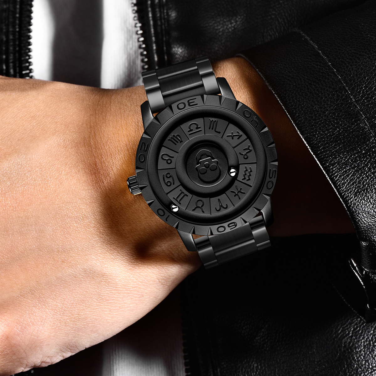 LIGE's new magnetic ball bearing men's precision steel strip watch, creative personalized waterproof sports fashion watch
