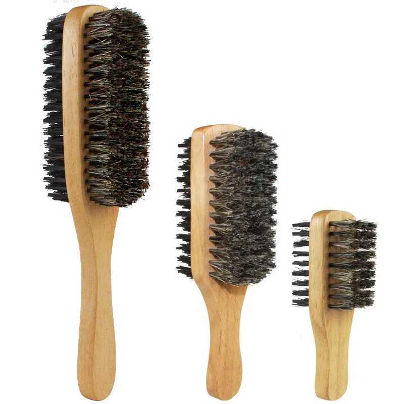 1 piece of mens bristle brush S/M/L natural wood wave brush mens brush double-sided brush W240813