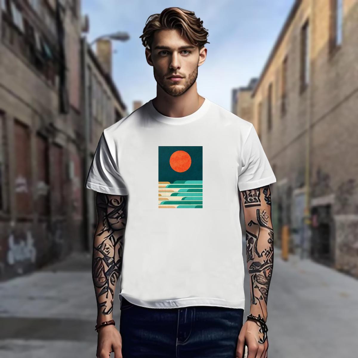 Man T Shirts 100% Cotton 230g icon Sports Casual Breathable Crew Neck Oversized Men Tshirts New Designer Soft Tops