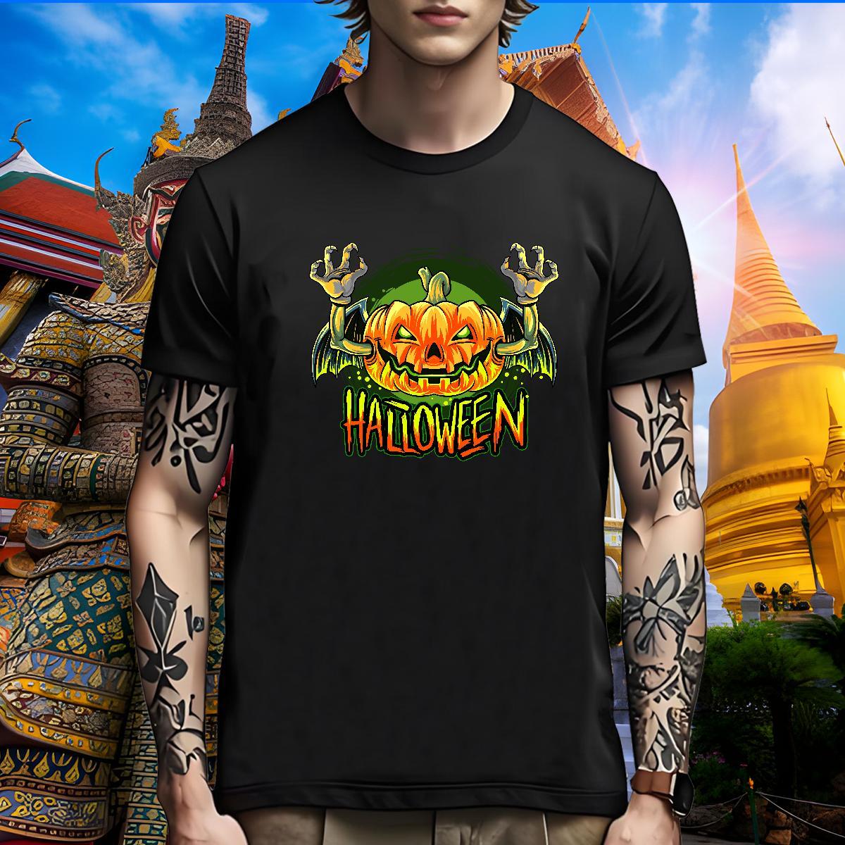 Designer T-Shirts Halloween Short Sleeve O-Neck Casual Daily Wear Plus Size Custom 230g Pure Cotton Tshirts DIY Clothes