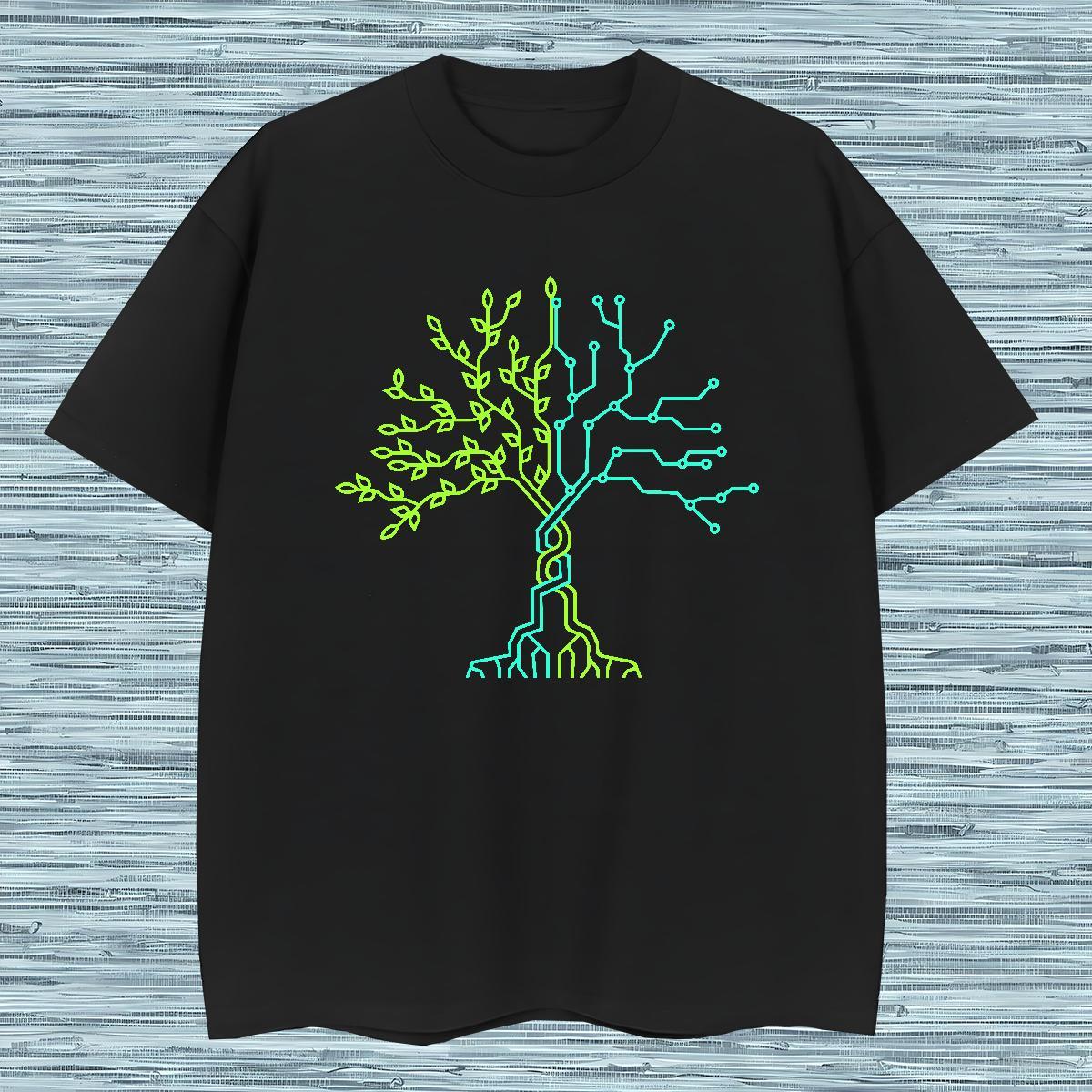 T Shirts Men 230g Pure Cotton tree Sports Casual Breathable Short Sleeve DIY Mens Tshirts Stylist High Quality Tee Shirt