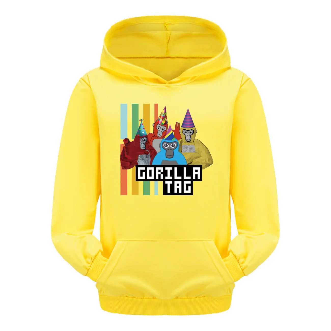 New Gorilla Tag Hoodie Kids Harajuku Games Sweatshirts Boys Girls Original Cartoon Gorilla Print Casual Tops Childrens ClothingY240814