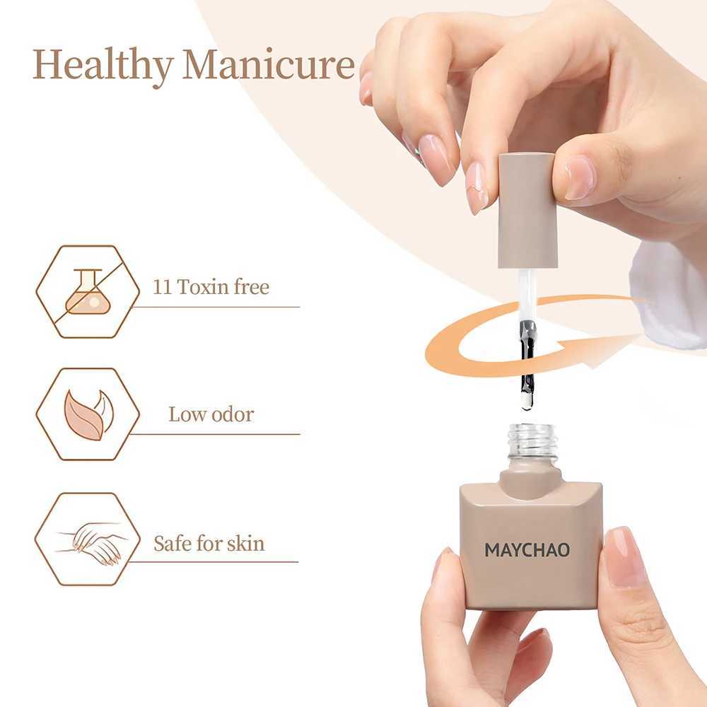 MAYCHAO 12ml No Wipe Top Coat Base Coat Primer UV LED Nail Gel Polish Reinforcement Gel Soak Off Semi Permanent Nail Art VarnishM240814