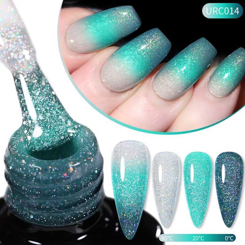 UR SUGAR 7ml White Nude Glitter Thermal Gel Nail Polish Temperature Color Changing Soak Off UV LED Nail Art Gel VarnishM240814