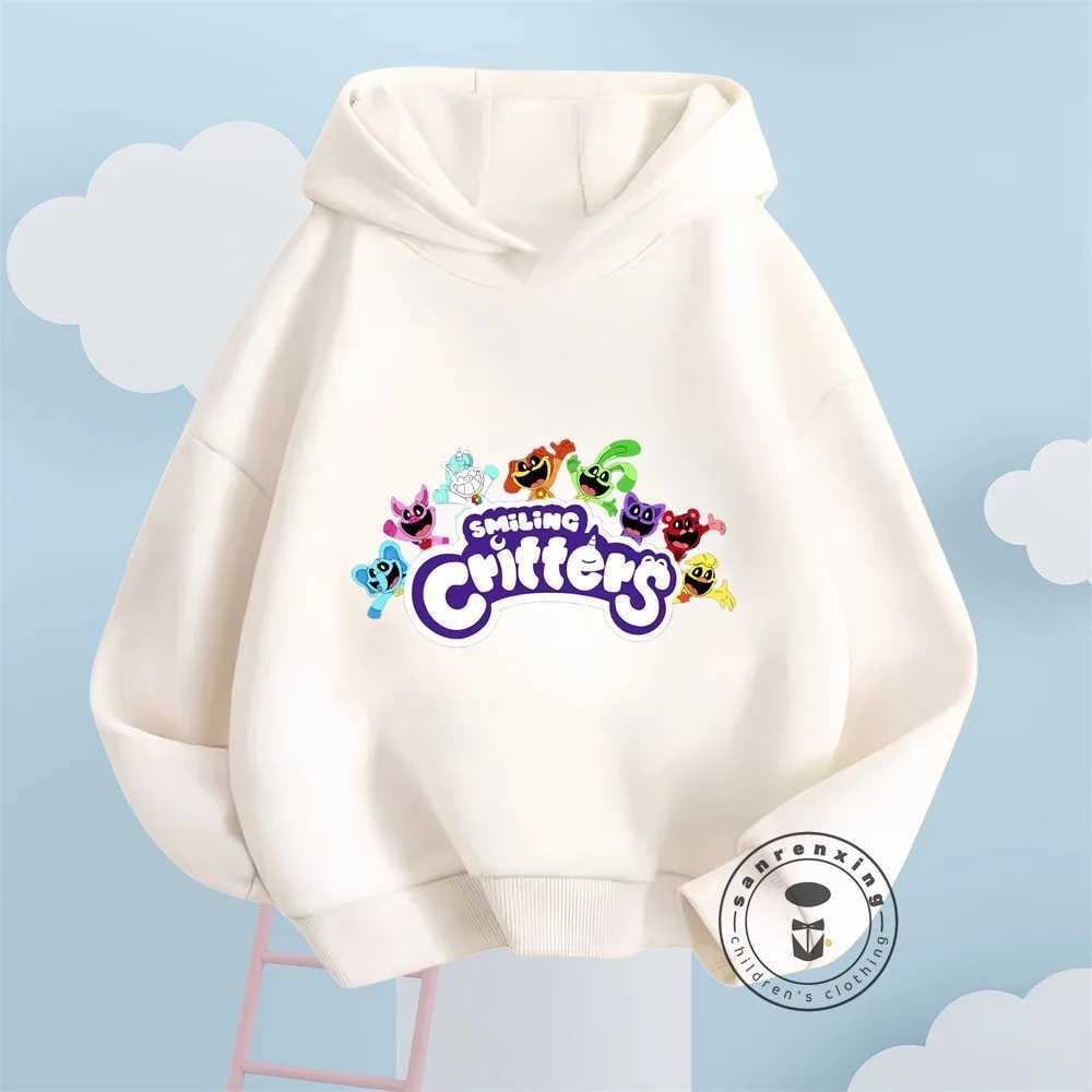 Spring and Autumn Game Smiling Critters Hoodie Kids Cartoon Catnap Clothes Baby Boys Long Sleeve Sweatshirt Toddler Girls CoatsY240814