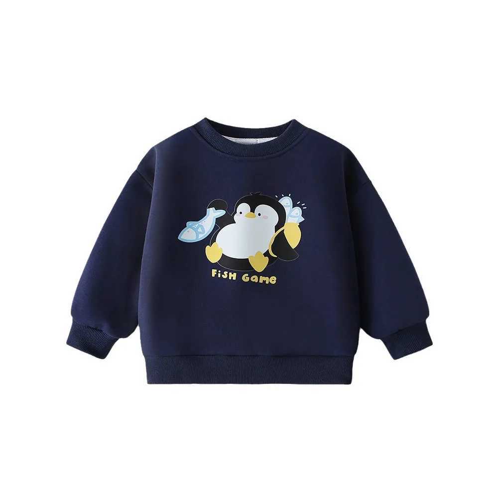 Autumn Winter Kids Boys Sweatshirts Cartoon Printed Plus Velvet Thicken Cotton Toddler Boys Pullovers Children Boys Warm TopsY240814