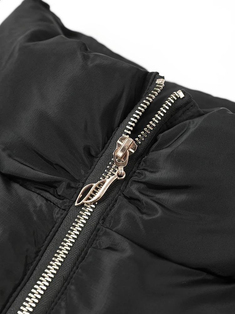 EAM Black Bandage Bow Cotton-padded Coat Long Sleeve Loose Fit Women Parkas Fashion Autumn Winter 2024 1DH5282 240813