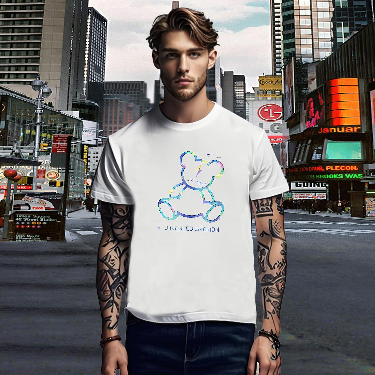 Mens T Shirts 230g 100% Cotton bear Street O Neck Short Sleeves Custom Anime Couples T Shirts Designer Fashion High Quality Clothings