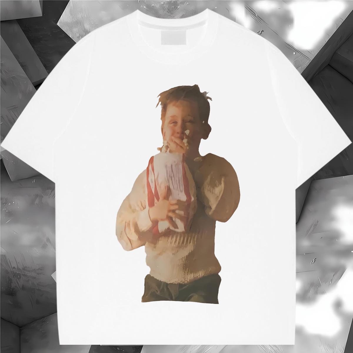 T Shirts Men 100% Cotton 230g portrait Spring Summer Breathable Cartoon Printing L-4XL Couples T Shirts Brand Popular Tees