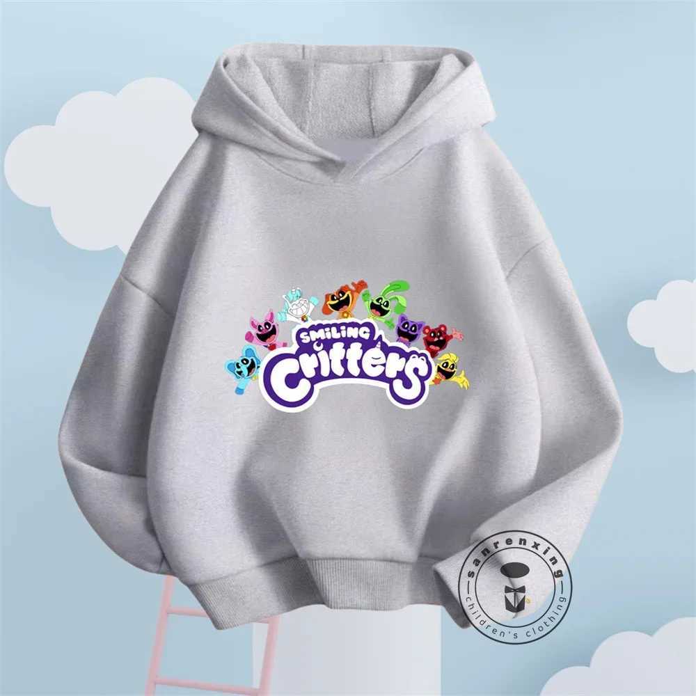 Spring and Autumn Game Smiling Critters Hoodie Kids Cartoon Catnap Clothes Baby Boys Long Sleeve Sweatshirt Toddler Girls CoatsY240814