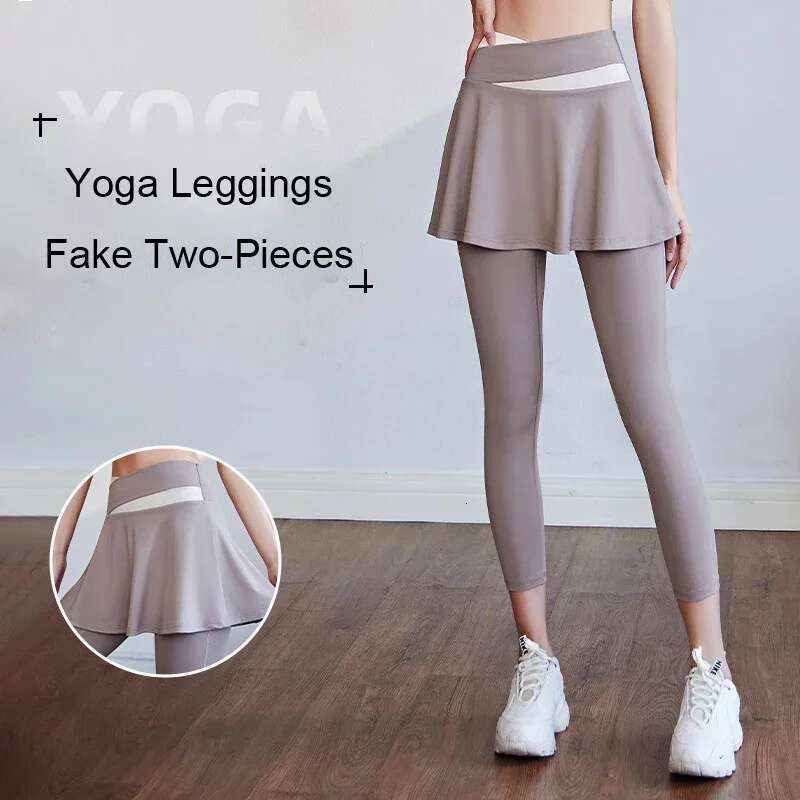 Aiithuug Skorts Cross-waist Skirted Yoga Legging with Skirts Leggings Soft Stretchy Tennis Dresses Running s