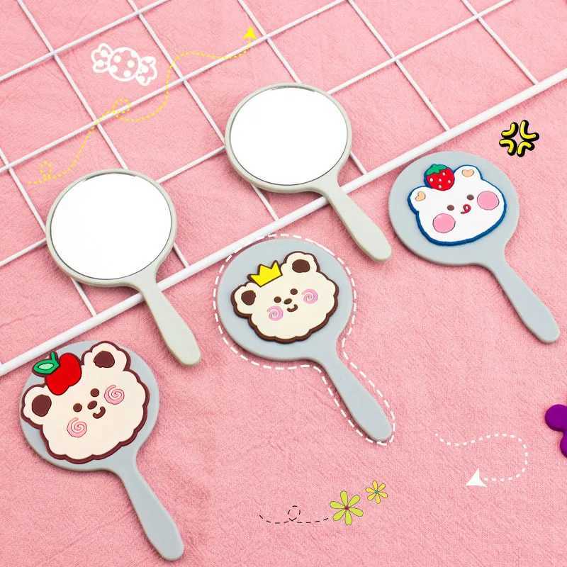 Handheld portable cartoon dormitory Korean princess mirror mini paper mirror makeup mirror makeup tool W240813