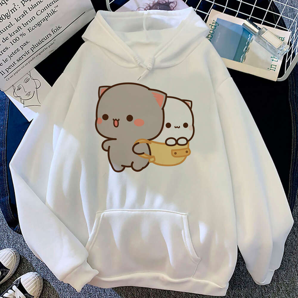 Women Men Aesthetic Trendy Hoodies Bubu Dudu Bear Graphic Printed Hooded Plus Size Pullover Unisex Prevalent Fashion Sweatshirt
