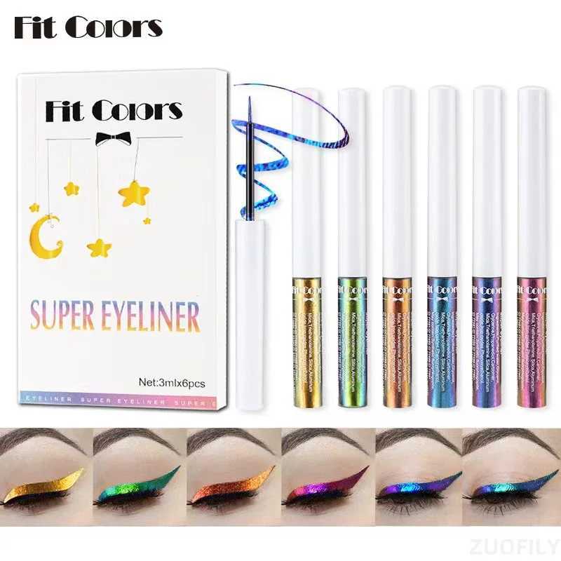 6 Color Chameleon Liquid Eyeliner Waterproof Long Lasting Diamond Glitter Metallic Shiny Eyeshadow Phantom Stage Makeup Cosmetic Y240813