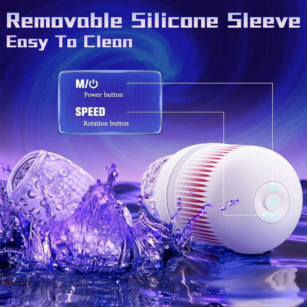 Men's automatic male sexual toy - portable male sexual toy pocket genital vibrator with 4 speeds and 12 rotation modes, electric hands-free machi