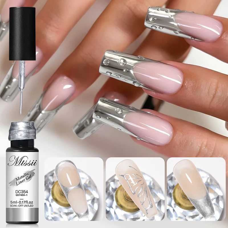 Mtssii 5ML Metallic Liner Painting Gel Chrome Gold Silver Mirror Nail Polish Super Bright Drawing Line French Nail Art VarnishM240814