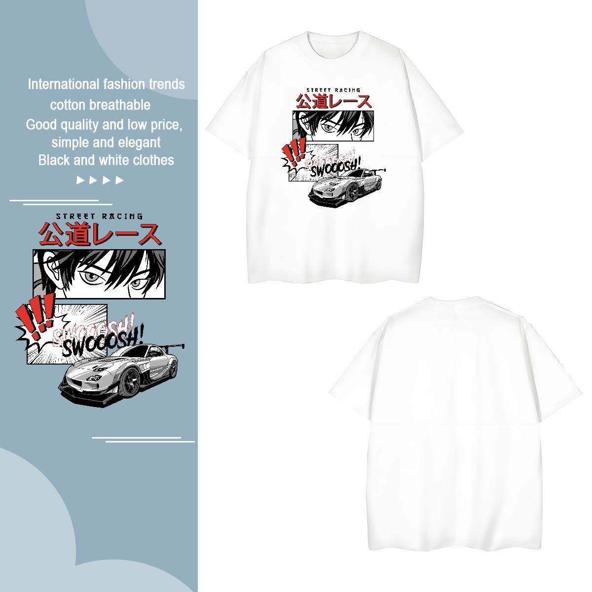 TOP Quality car T shirt High Street Hip Hop Men Tops Tees 230g Pure Cotton Fashion Design Crew Neck Breathable Customized Print Tee Shirt