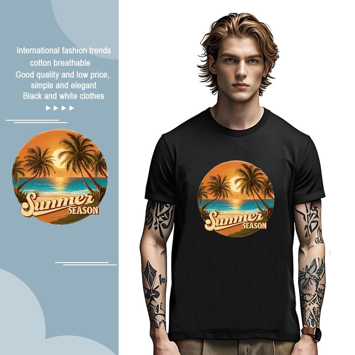 T-Shirts 230g Pure Cotton tree Hip Hop Street Breathable Short Sleeve Customized Print Men Tshirts Factory Direct Brand Tops Shirt