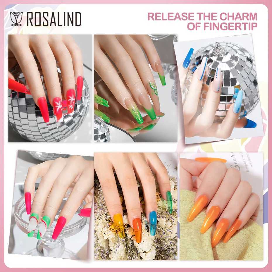 ROSALIND Gel Nail Polish Hybrid Varnish Semi Permanent Nail Art Top Base Coat Soak Off UV Gel Nail Polish For Manicure LacquerM240814