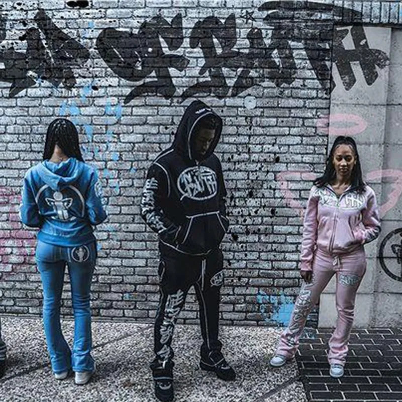 Goth Hoodies Women High Street Harajuku Retro Hip Hop Y2K Zip Up Hoodie Loose Sweatshirt Hoodie Clothes Hoodie streetwear kpop 240809
