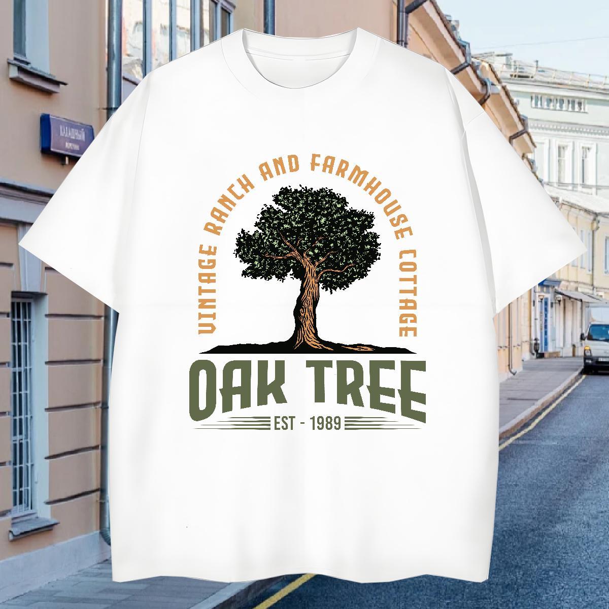 T shirt 230g 100% Cotton tree High Street Hip Hop Round Neck Short Sleeve DIY Men Tees Designer Free Shipping Tops