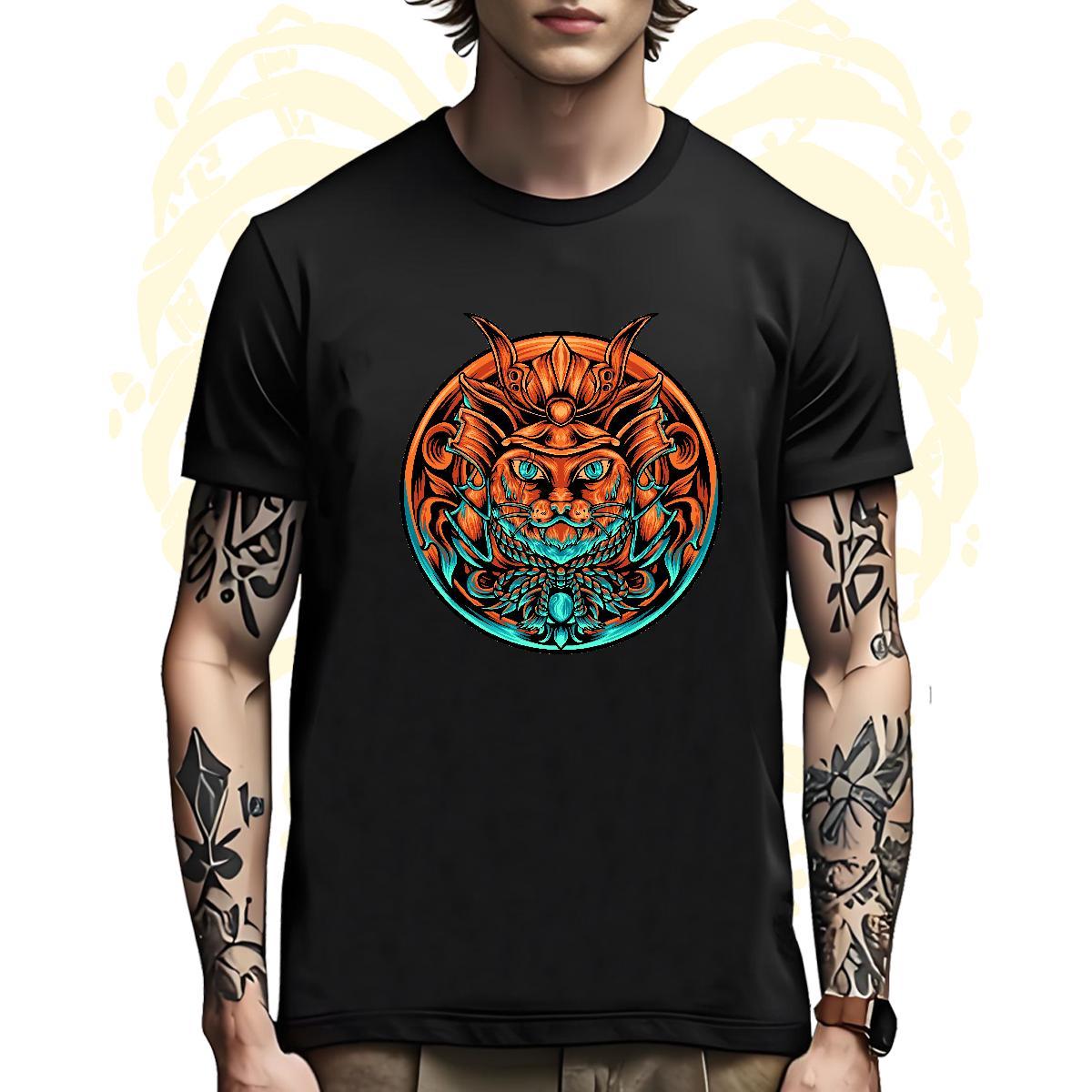 Soft Mens T Shirts cat Round Neck Short Sleeve Street Wear Custom Print Oversized 230g Cotton Couples T Shirts Wholesale Tops Tees
