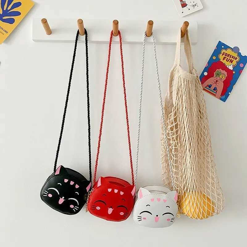 New Cartoon Childrens Cross Bag Cute Cat Childrens Fashion Coin Wallet Handbag Cute Boys and Girls Mini Shoulder Bag W240813