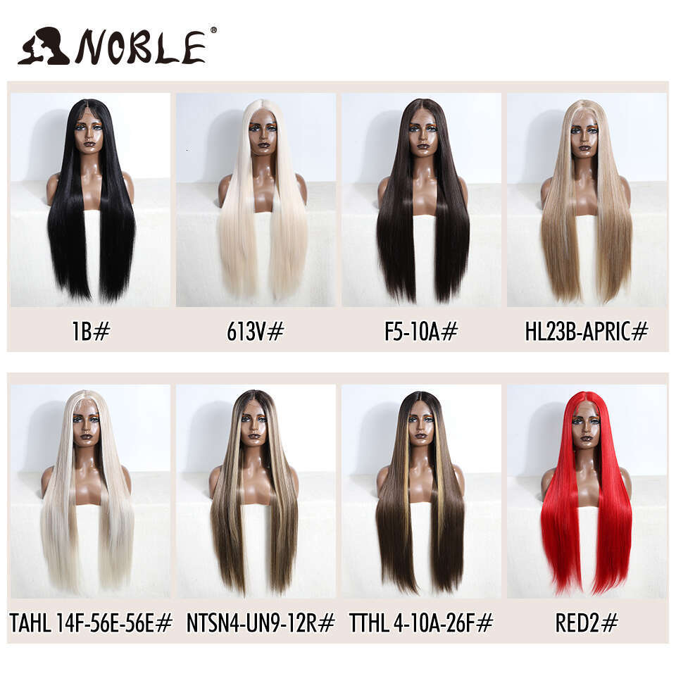 Noble Cosplay Wigs For Women Long Straight Wig 36 Inch Ombre Blonde Synthetic Lace Wig