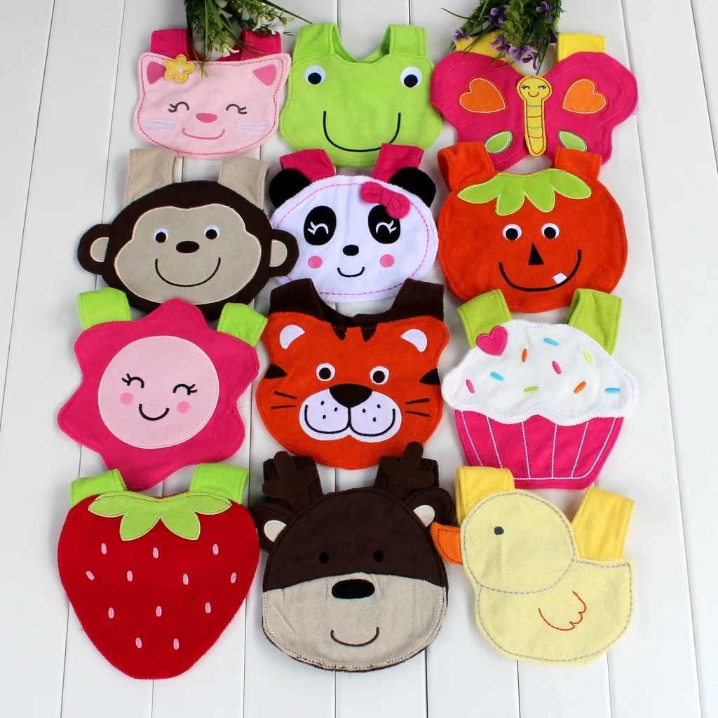 Bibs Burp Cloths 100% Cotton Baby Bib Three-dimensional Animal Modeling Soft Baby Bib Cute Unisex Newborn Burp ClothsL4812