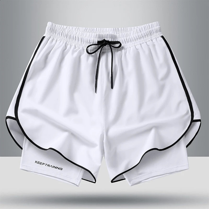 Unisex 2In1 Running Shorts Mens Summer Quick Drying Breathable Active Training Exercise Jogging Cycling Loosefit 24