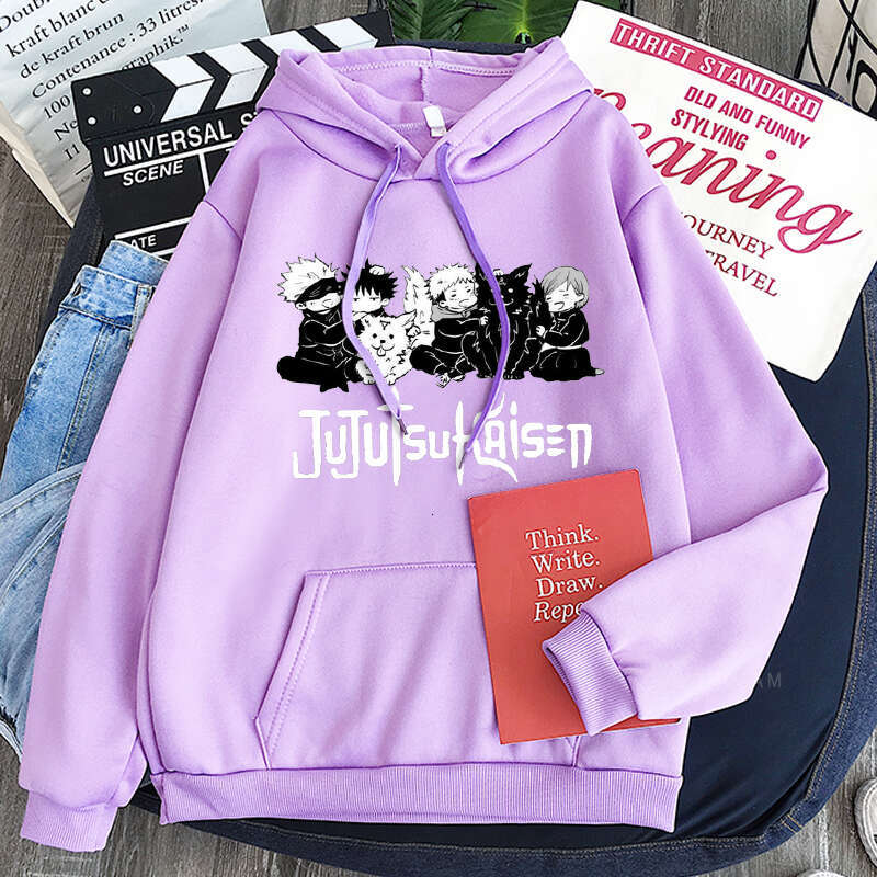 Jujutsu Anime Kaisen Kawaii Gojo Satoru Graphic Hoodie Autumn Winter Plus Size Hoodies 2023 Hot Manga Print Sweatshirts s