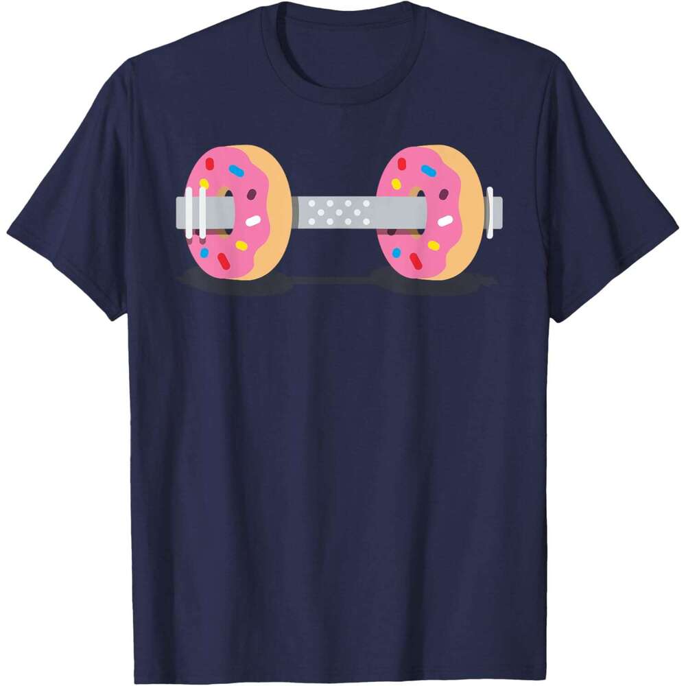 T shirt for Mens Dumbbells Donuts Weightlifting Funny Gym Workout T-Shirt Shirts Tshirt Graphic Tee Casual Tops Clothes Short sleeve