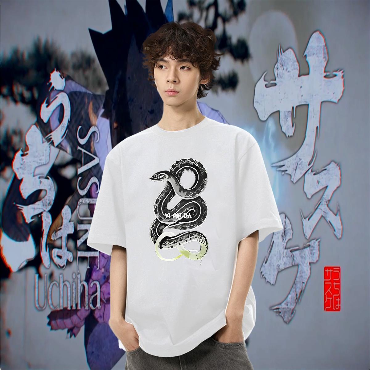 Classic Tshirts Street Wear 230g Cotton Custom Printed O-Neck Short Sleeve snake T Shirt For Man Fashion Design Tops Shirt