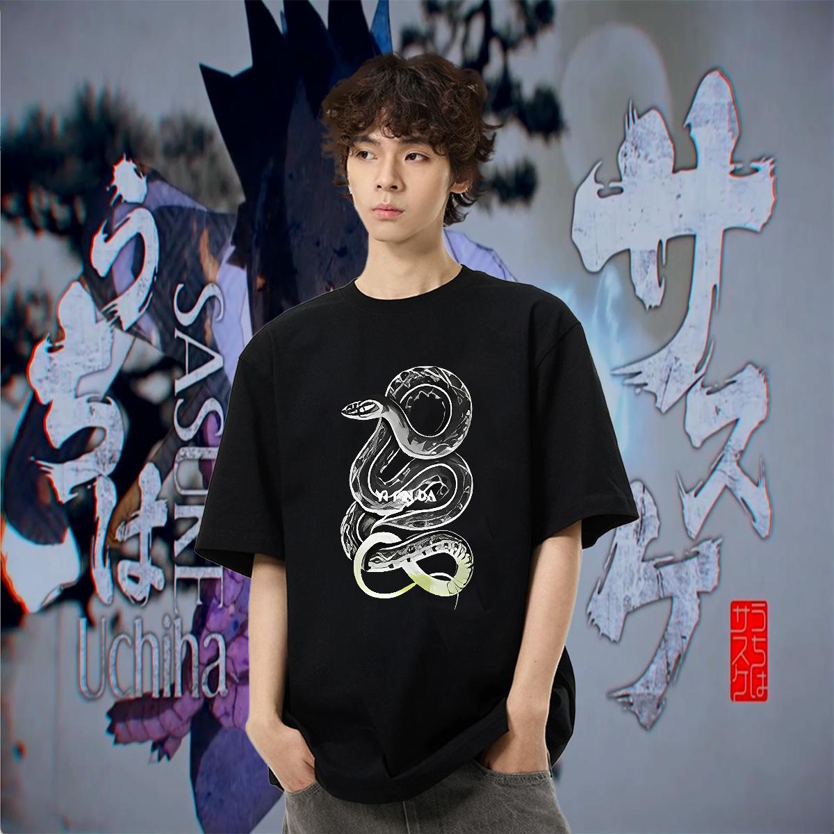 Classic Tshirts Street Wear 230g Cotton Custom Printed O-Neck Short Sleeve snake T Shirt For Man Fashion Design Tops Shirt
